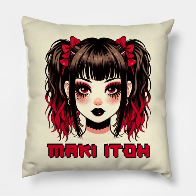 Maki Itoh (Dark Letters) Pillow by Tiger Mountain Design Co.