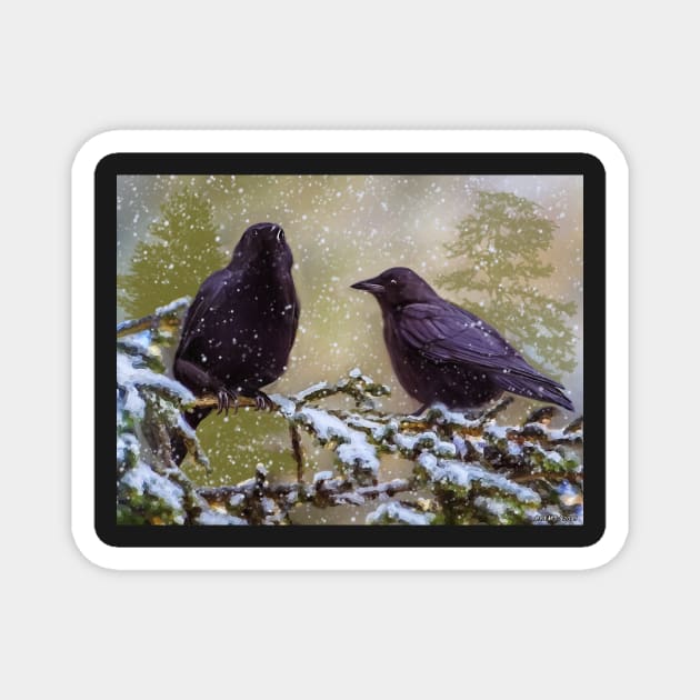 Winter Crows Magnet by kenmo
