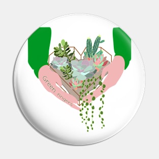 Green fingers succulent terrarium Pin