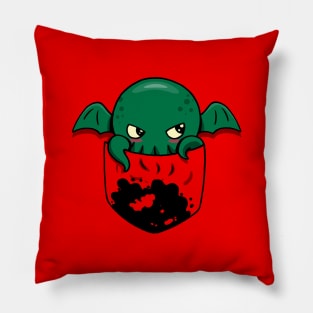 Cute Kawaii Vintage Cthulhu Lovecraft Monsters Funny Pocket Design Pillow