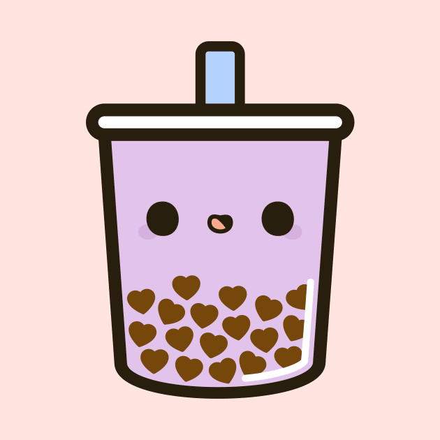 Cute Love Heart Bubble Tea by peppermintpopuk