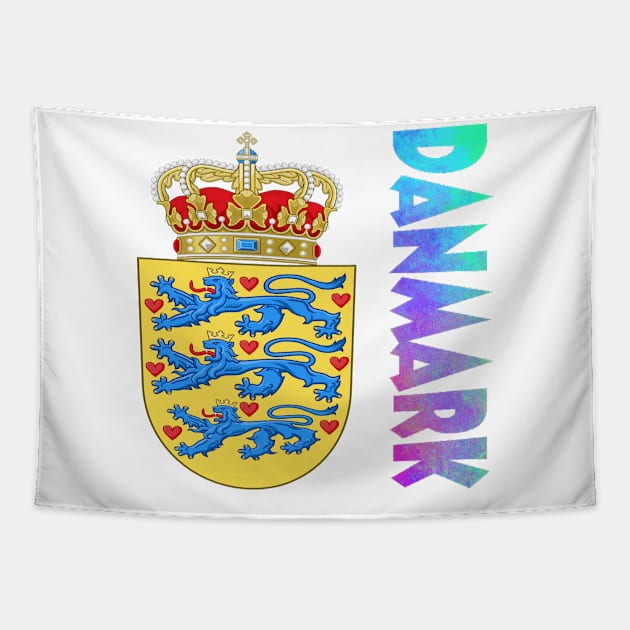 Danmark (Denmark) Coat of Arms Design Tapestry by Naves