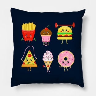 Fit Fast Food on Navy Pillow