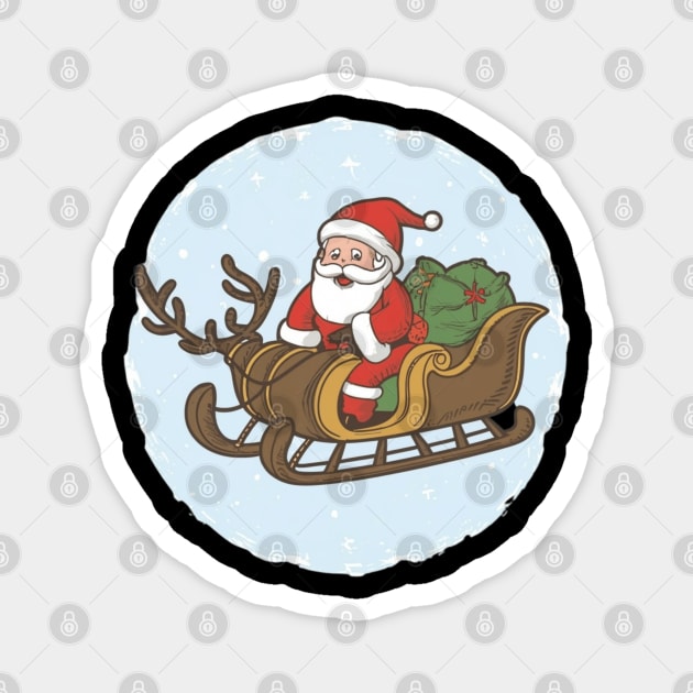 Sleigh Explorer Adventure,christmas Magnet by designe stor 