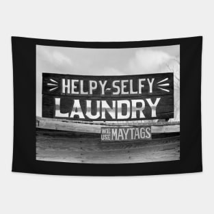 Laundry Sign, 1938. Vintage Photo Tapestry