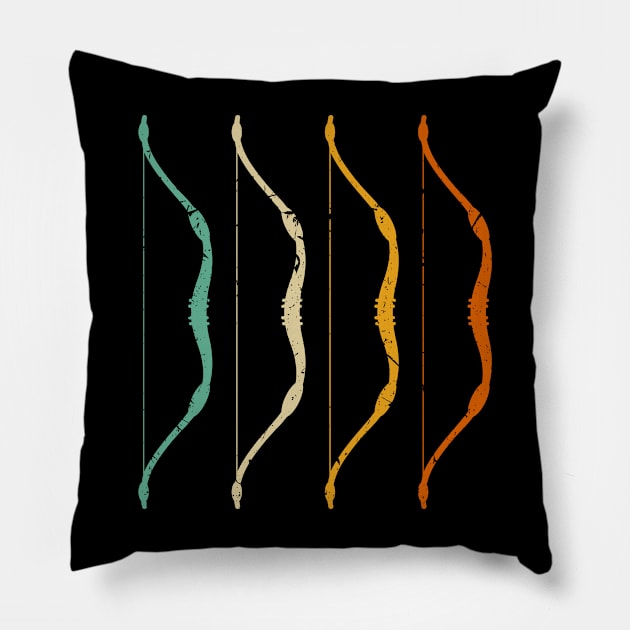 Recurve Bow Vintage Hunting Retro Archery Pillow by Humbas Fun Shirts