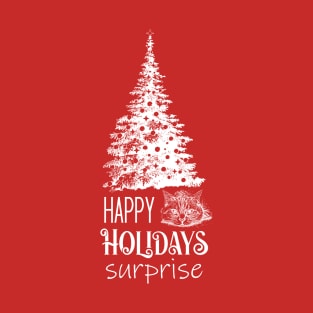 Winter Holidays Joke with Cat and Christmas Tree T-Shirt