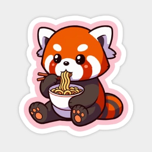 cute red panda ramen enthusiast Magnet