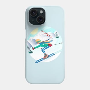 skiing pretty girl Phone Case