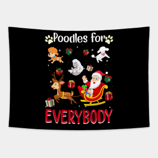 Poodles For Everybody Christmas For Dog Lover Tapestry