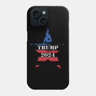 TRUMP 2024 Big Star Red White and Blue Design Phone Case