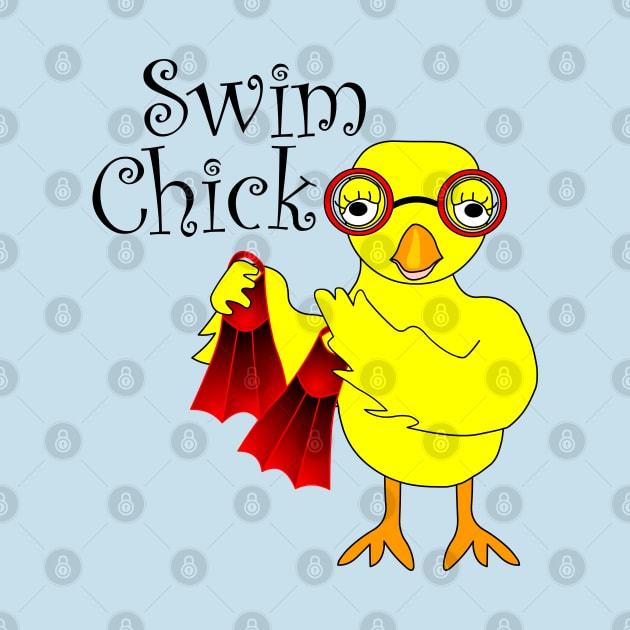 Swim Chick Text by Barthol Graphics