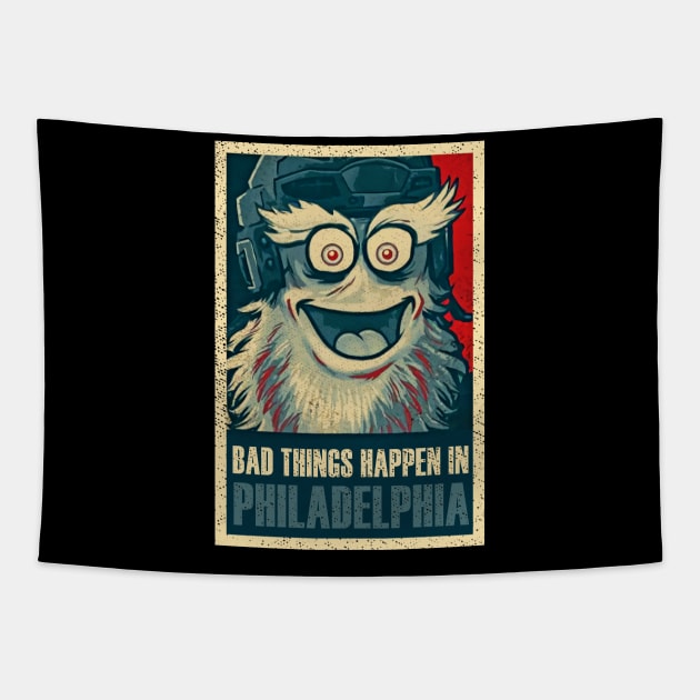 Bad Things Happen in Philadelphia gritty Tapestry by salsiant