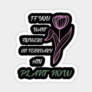 If you want flowers on february 14th plant now Magnet