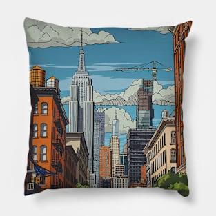 NewYork Cartoon Style Pillow