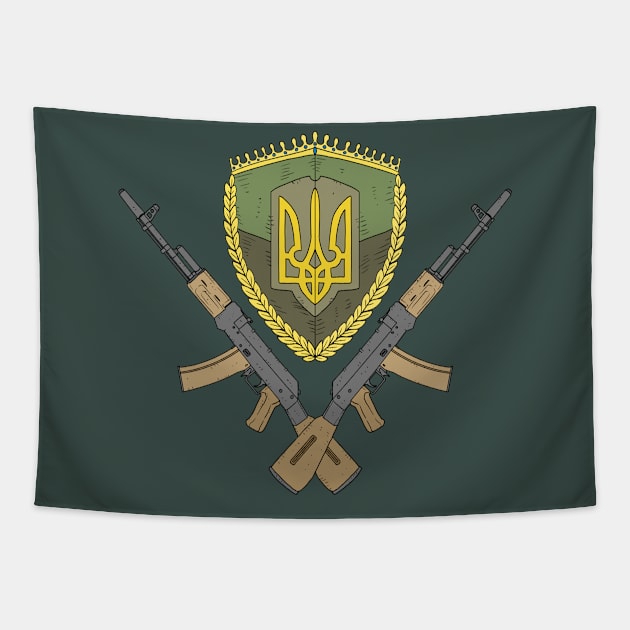 free Ukraine. camouflage emblem. Tapestry by JJadx