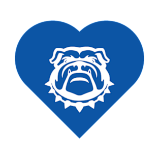 Bulldog Mascot Cares Blue T-Shirt