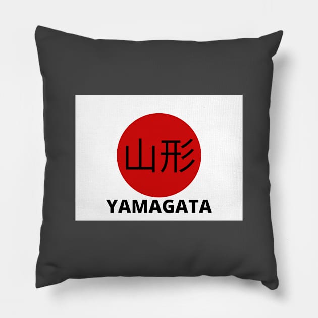 Yamagata Japan in Kanji Pillow by aybe7elf