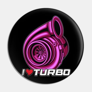 I Love Turbo (Fuschia) Pin