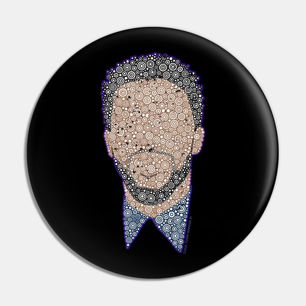 Remembering Chadwick Boseman Circle Design Pin by pbdotman