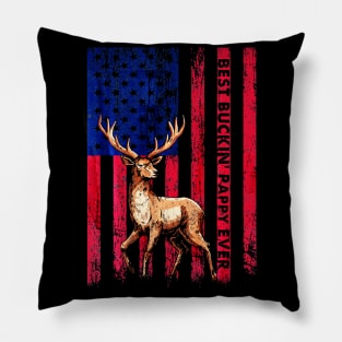 Best Buckin Pappy Ever US Flag Hunting Pillow