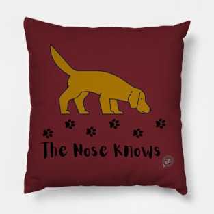 Red - Brown Dog Nose Knows Pillow