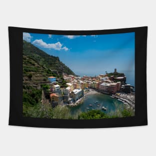 View on the cliff town of Vernazza, one of the colorful Cinque Terre on the Italian west coast Tapestry