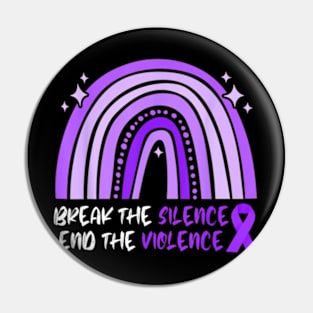 Break The Silence End Violence Domestic Violence Awareness Pin