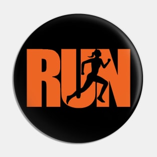 RUN orange Pin