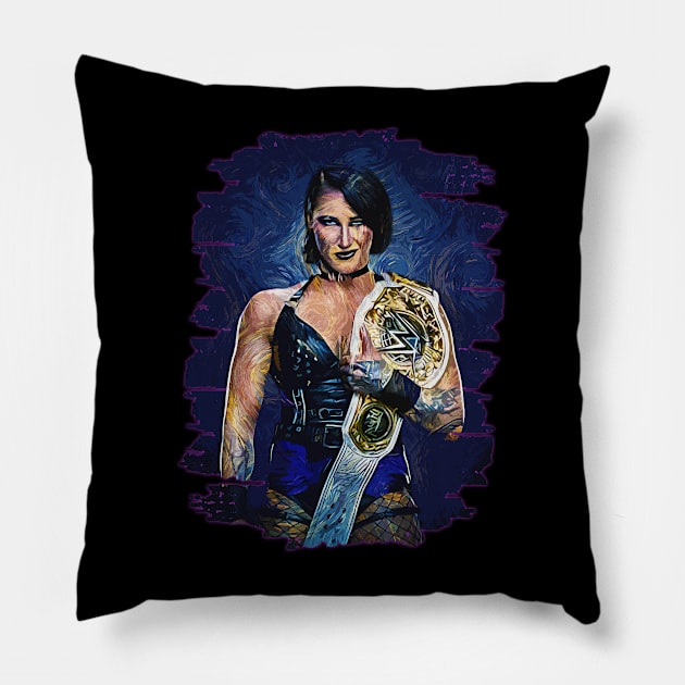 Rhea ripley | WWE | Brush Art Pillow by Nana On Here