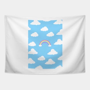 rainbow and clouds Tapestry