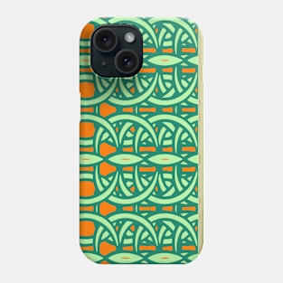 Bohemian chain faces orange & cyan Phone Case