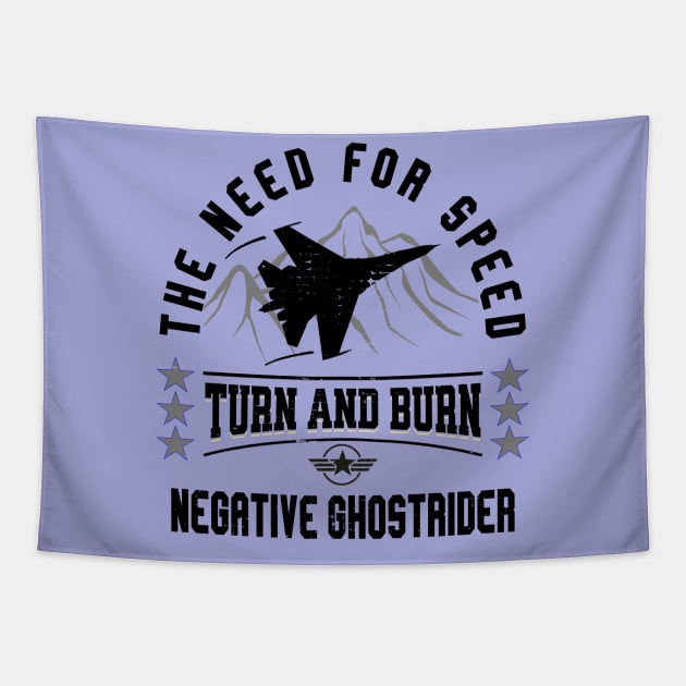 The need for Speed, Turn and Burn, Negative Ghostrider Tapestry by Blended Designs