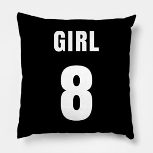 GIRL NUMBER 8 FRONT-PRINT Pillow