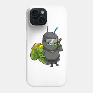 Caterpillar as Ninja with Sword Phone Case