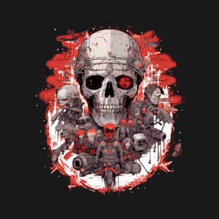 Comic-Style: AI Cyborg Robot Skull and the Apocalypse T-Shirt