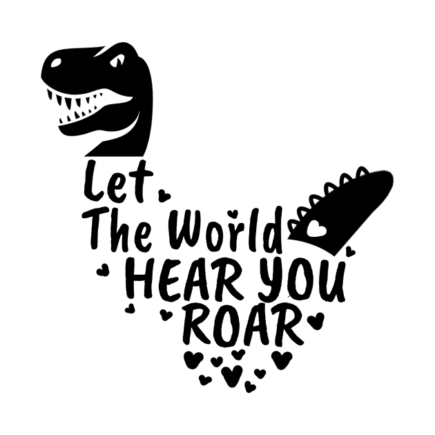 Let The World Hear You Roar, Dinosaur Kids, Nursery Sign, Valentine Saying by NooHringShop