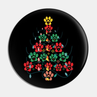 Christmas Tree Dog Paw Pin