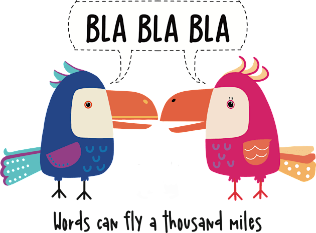 Two parrots gossiping, words can fly a thousand miles Kids T-Shirt by marina63