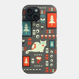 Winter decor with cat Phone Case