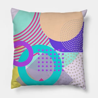 Modern Geometric Pattern Pastel Brights Pink Purple Serene Style Pillow