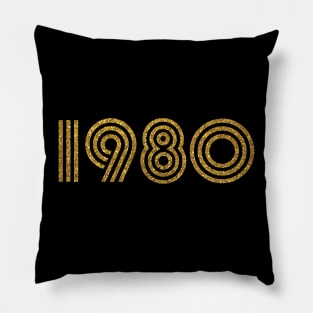 1980 Birth Year Glitter Effect Pillow