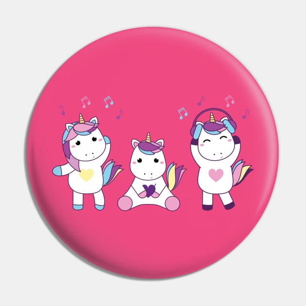 Three baby unicorns Pin by grafart