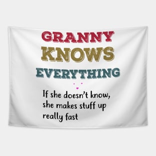 GRANNY KNOWS EVERYTHING Tapestry