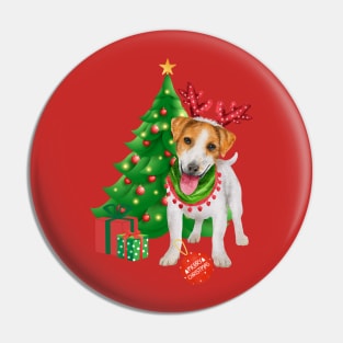 Christmas Jack Russell Pin