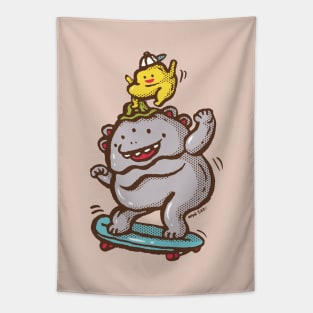 Monsters with Surf skate Tapestry