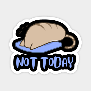 Lazy Cat Nope not Today funny sarcastic messages sayings and quotes Magnet