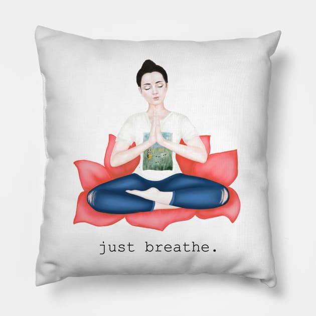 just breathe Pillow by Breathe Serene 