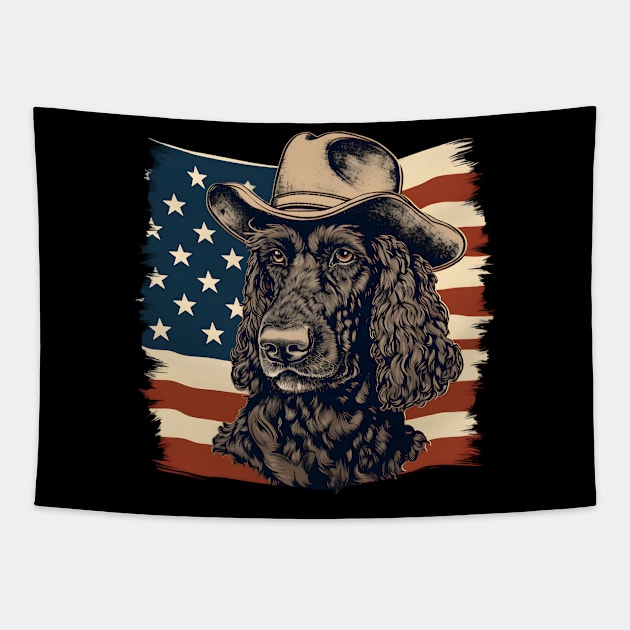 Patriotic Irish Water Spaniel Tapestry by NatashaCuteShop