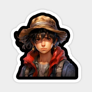 Reimagined Monkey D. Luffy from One Piece Magnet